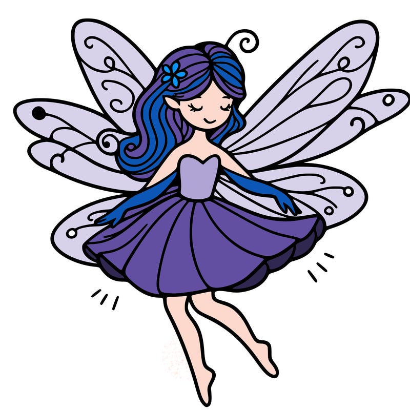 create a fairy with wings flying