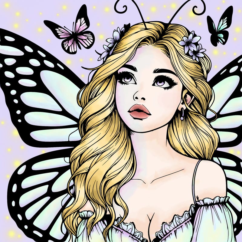 butterfly fairy realistic girl