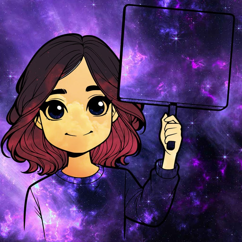 realistic girl holding up a sign