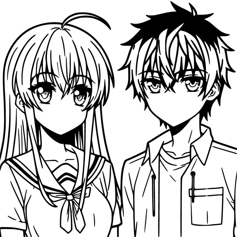 anime girl and boy