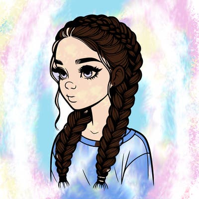 realistic girl with braids