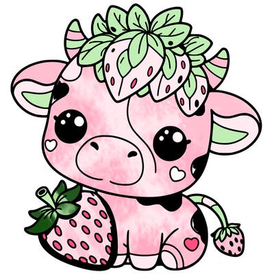 cute strawberry cow