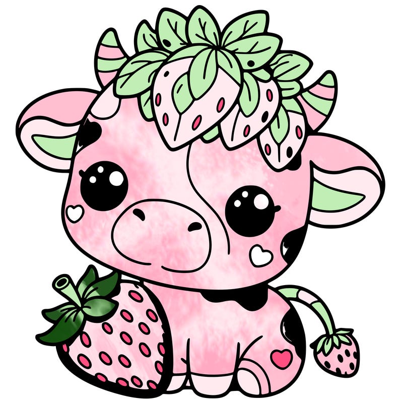 cute strawberry cow