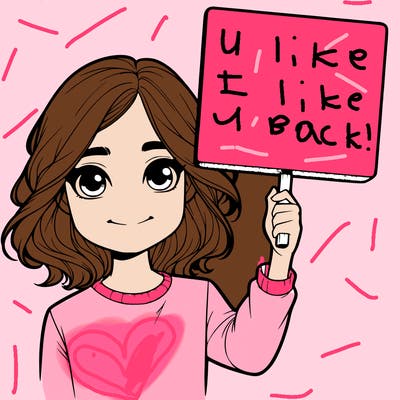 realistic girl holding up a sign