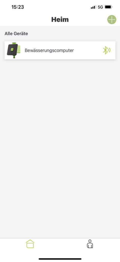 ALDI GARDEN - ALDI GARDEN App-Oberfläche, die einen verbundenen Bewässerungscomputer auf dem Startbildschirm zeigt