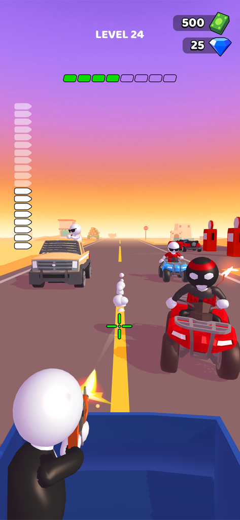 Rage Road - Car Shooting - Actiongeladenes Gameplay von Rage Road mit einer Autoverfolgungsjagd und Schießereien in einer Wüstenlandschaft.