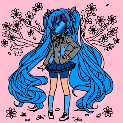 hatsune miku cherry blossom anime