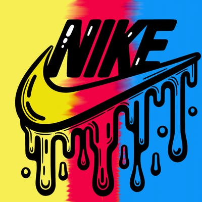dripping nike logo