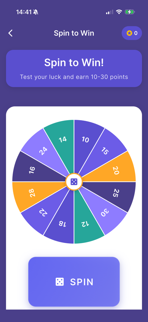 Get RBX Points - skins blox - Spin to Win lucky wheel interface in the Get RBX Points mobile app