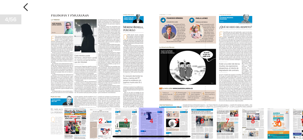 Diario de Almería - Digital newspaper interface of Diario de Almeria showing opinion and local news columns
