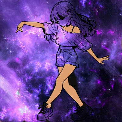 realistic girl danceing