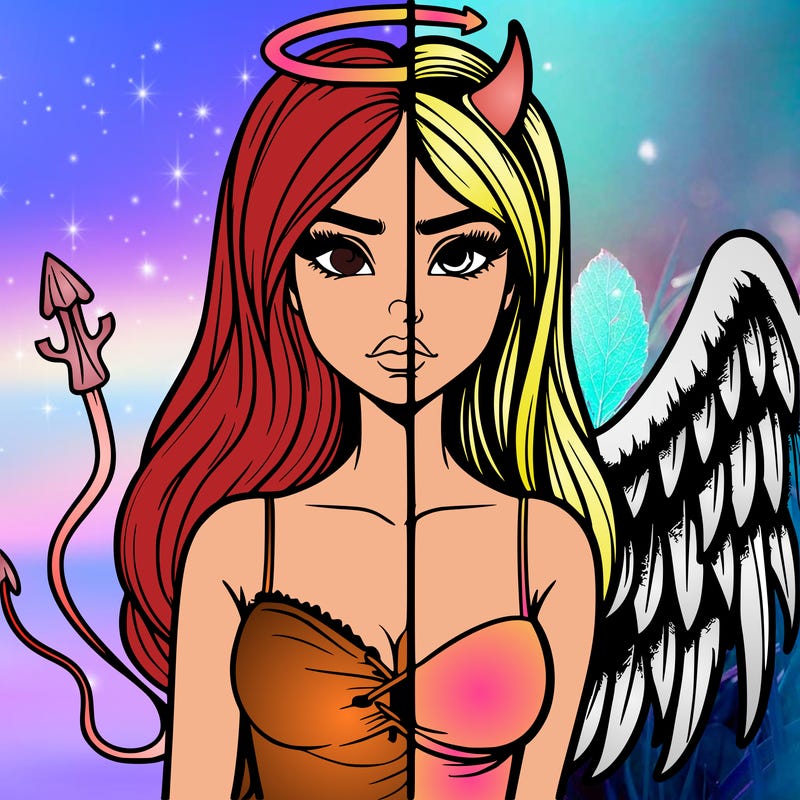 devil vs angel realistic girl