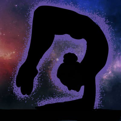 realistic girl doing gymnastics