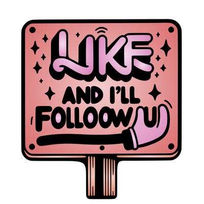 sighn that sais like and ill follow u