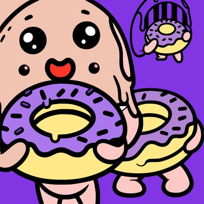 doughnut eating a doughnut
