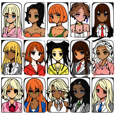 girls that look diffrent anime