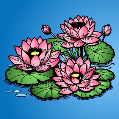 lotus flowers with leaf in a pond in japan