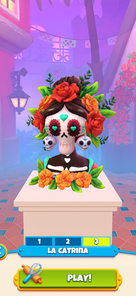 Nailed It! Baking Bash - A sugar skull cake titled La Catrina from the Nailed It Baking Bash mobile game