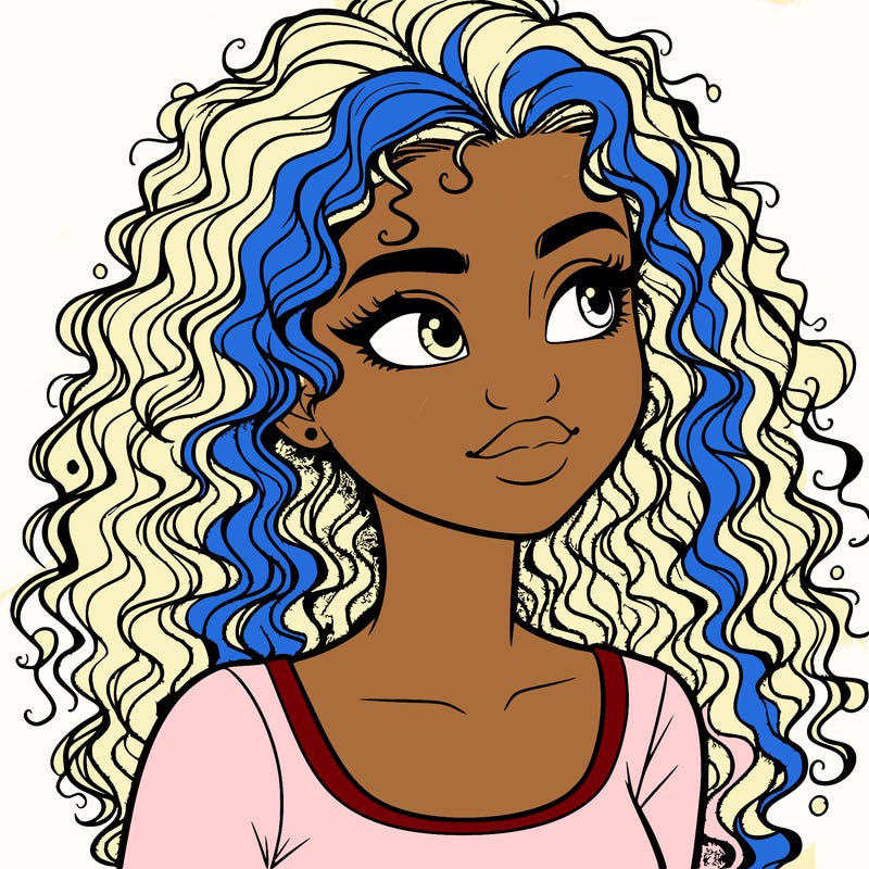 realistic girl with curly hair