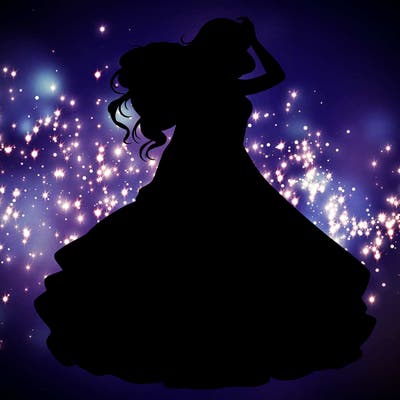 realistic woman with dress flowing in the wind