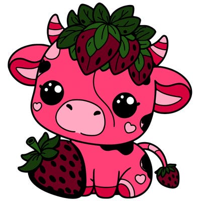 cute strawberry cow