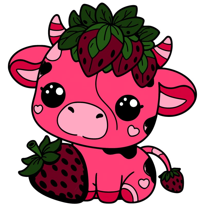 cute strawberry cow