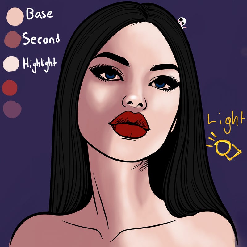 realistic woman with full lips