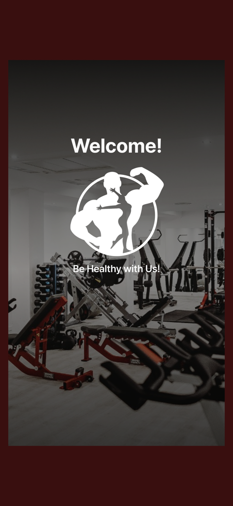 Osbond Gym - Welcome screen of the Osbond Gym app featuring the brand logo and a gym interior background