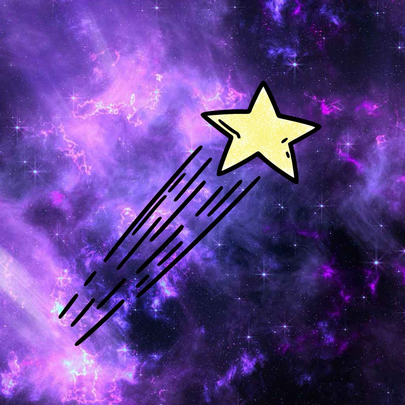 a shooting star in the sky