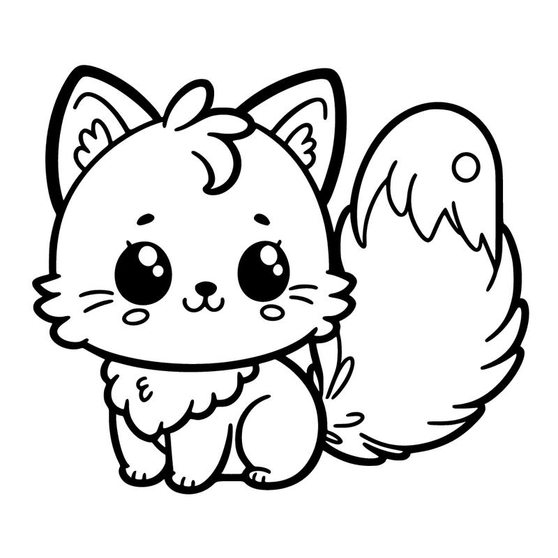 cat with fluffy tail