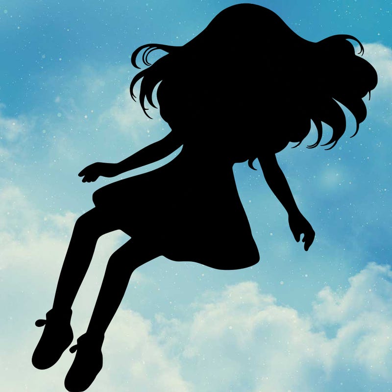 realistic girl floating