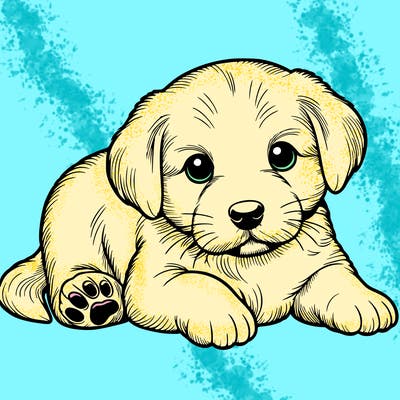a cute realistic puppy