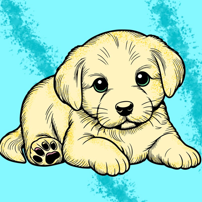 a cute realistic puppy