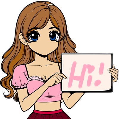 realistic pretty girl holding blank sign