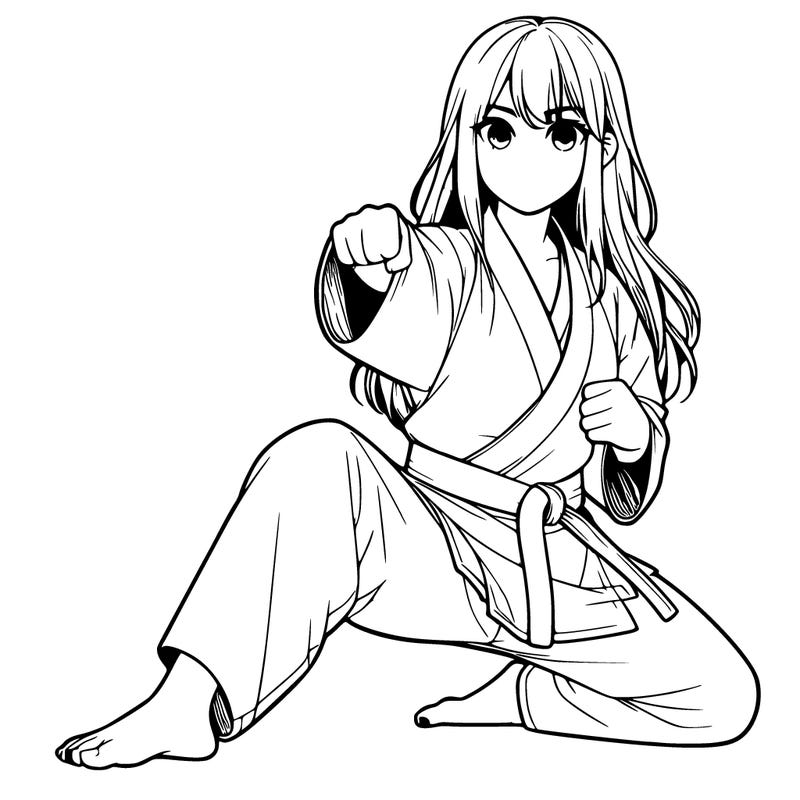 realistic karate girl