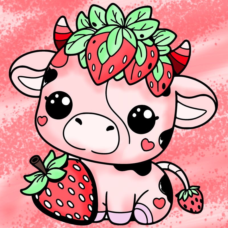 cute strawberry cow