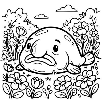Dive into a delightful spring scene with our charming blobfish coloring page, specially designed for little hands. This easy-to-color template features thick outlines and large areas, perfect for toddlers exploring their creativity.