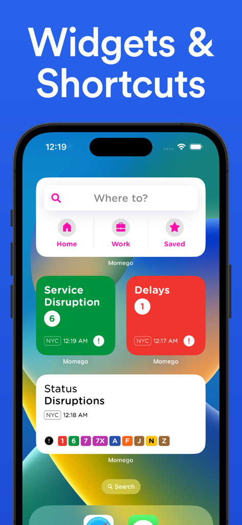 Philadelphia SEPTA Transit - Philadelphia SEPTA Transit app widgets and shortcuts on an iPhone screen