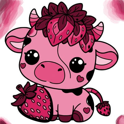 cute strawberry cow