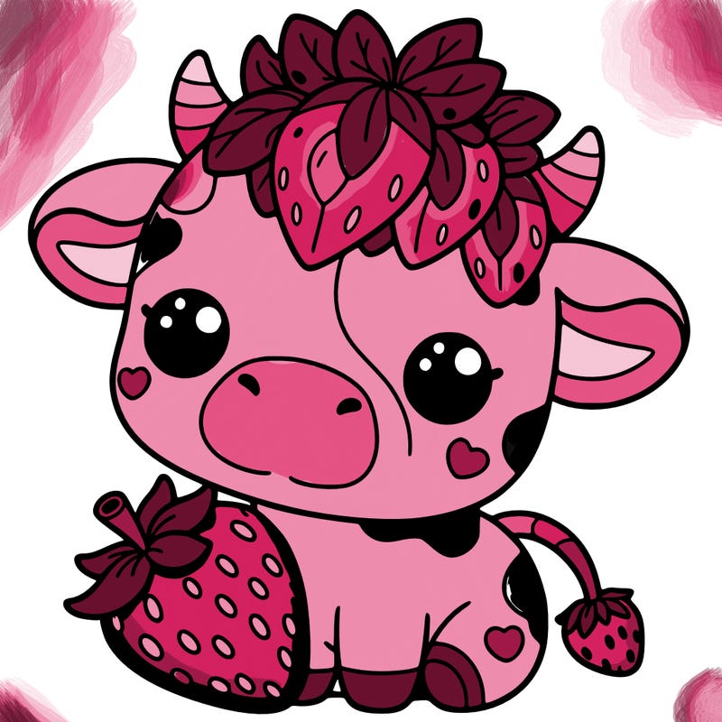 cute strawberry cow