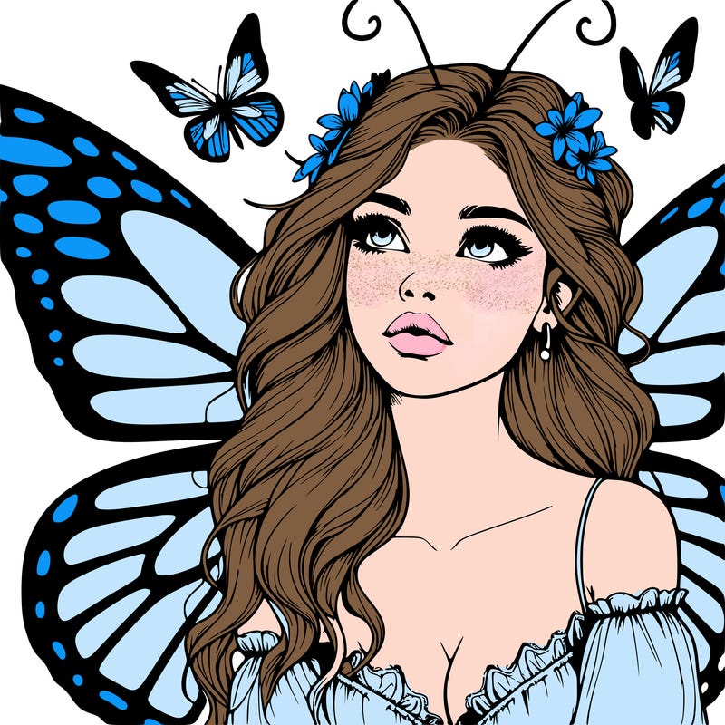 butterfly fairy realistic girl