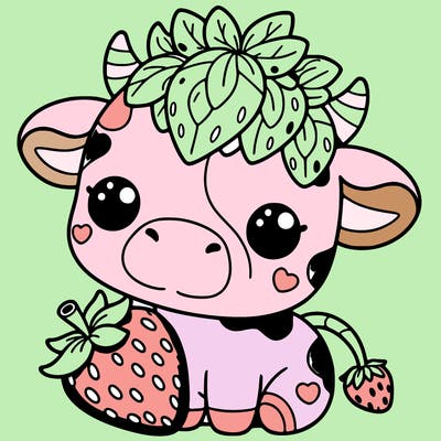 cute strawberry cow