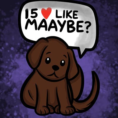 a puppy that says 5 like maybe