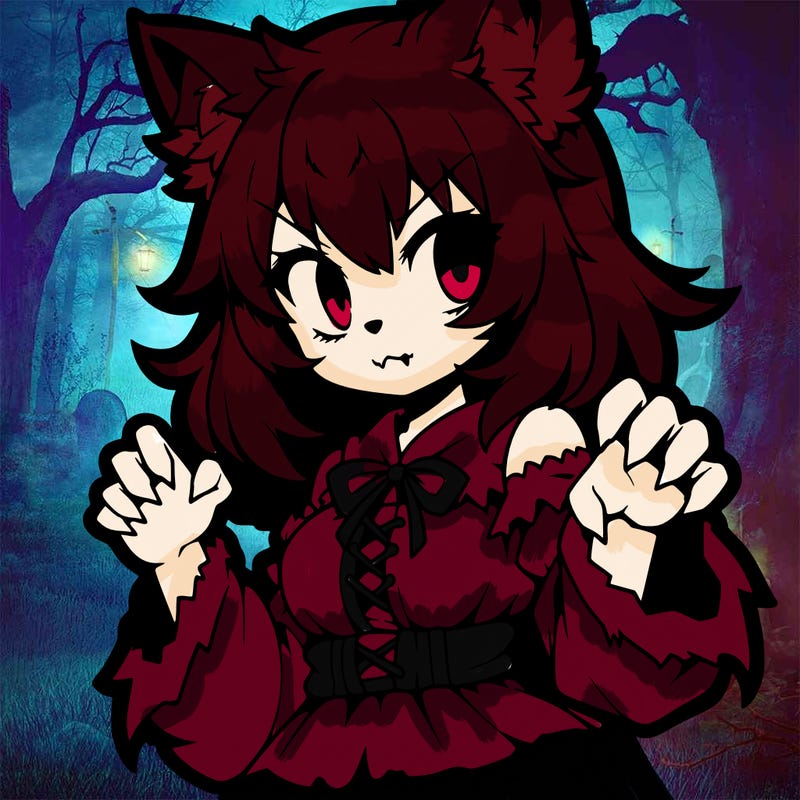 scary wolf anime girl
