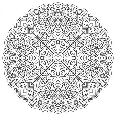 Embrace joy and mindfulness with this stunning intricate Pride Mandala coloring page, perfect for adults seeking detailed patterns and stress relief. Celebrate love, diversity, and community by adding your vibrant colors to this beautiful design.