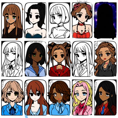 girls that look diffrent anime