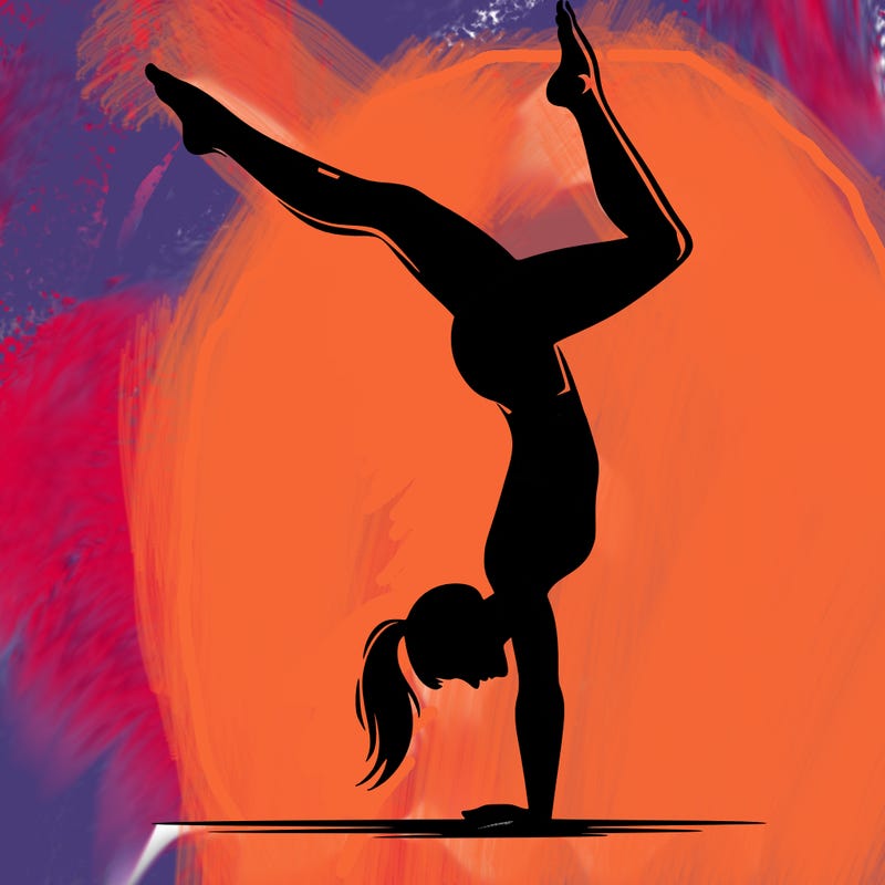 female handstand siluete