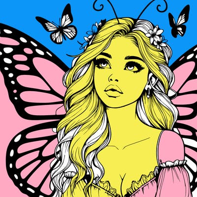 butterfly fairy realistic girl