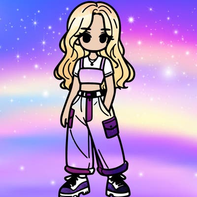 girl in crop top and baggy pants