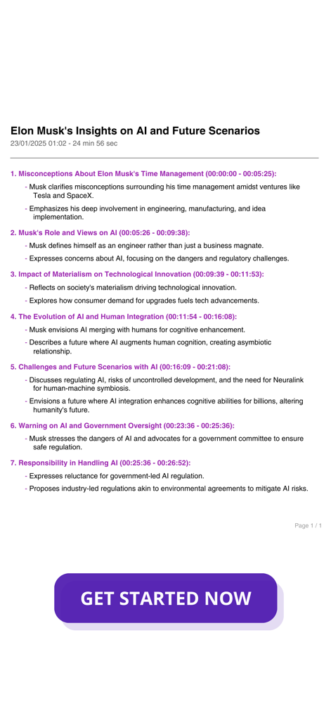 Instant AI Notes & Transcript - AI-generated meeting summary showing key points and timestamps.